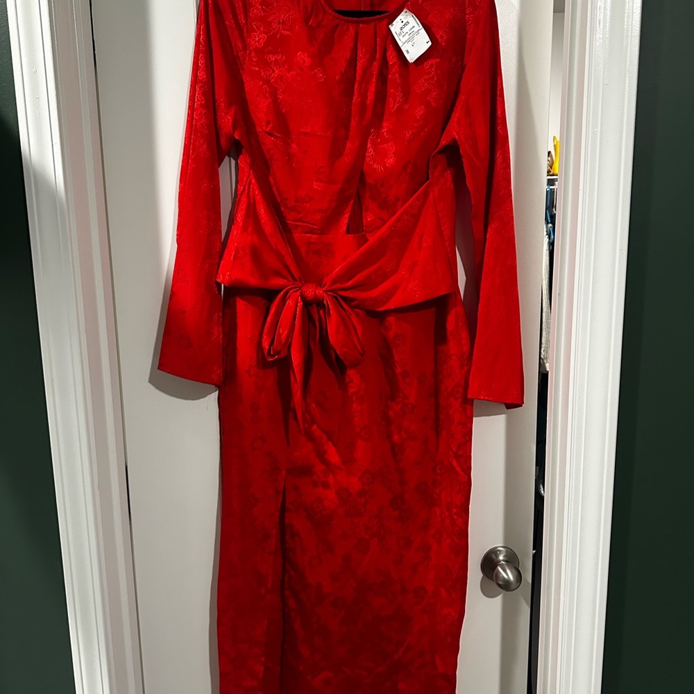 Vici Vibrant Red Long Sleeve Dress